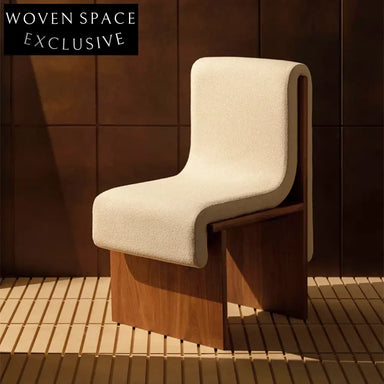 Modern Luxury Solid Wood High-Back Dining Chair, Teddy Fabric