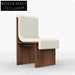 Modern Luxury Solid Wood High-Back Dining Chair, Teddy Fabric
