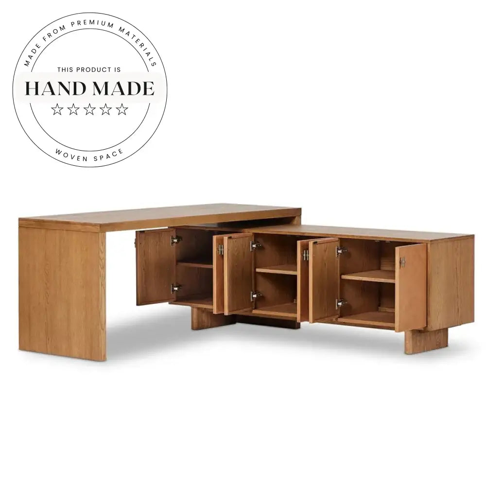 Modern Luxury Solid Wood L-Shaped Executive Nordic Office Desk