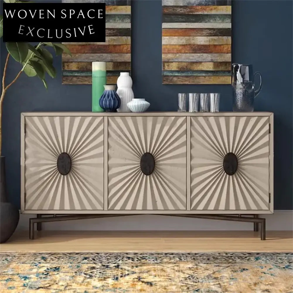 Modern Luxury Solid Wood Multi-Purpose Storage Cabinet for Living Room, Kitchen