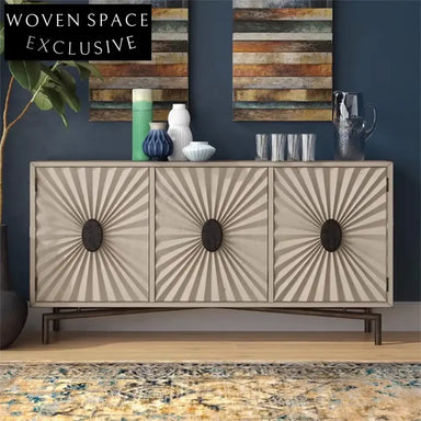 Modern Luxury Solid Wood Multi-Purpose Storage Cabinet for Living Room, Kitchen