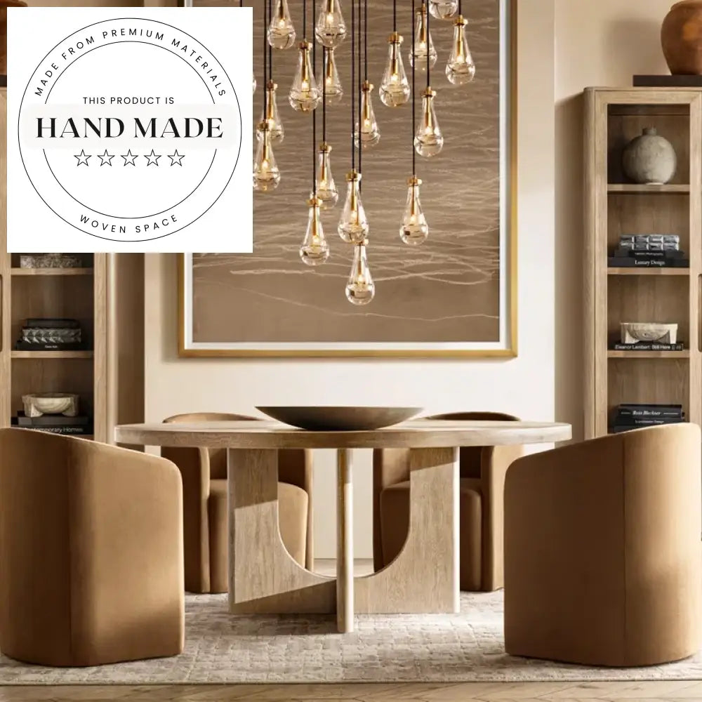 Modern Luxury Solid Wood Round Breton Country Dining Table