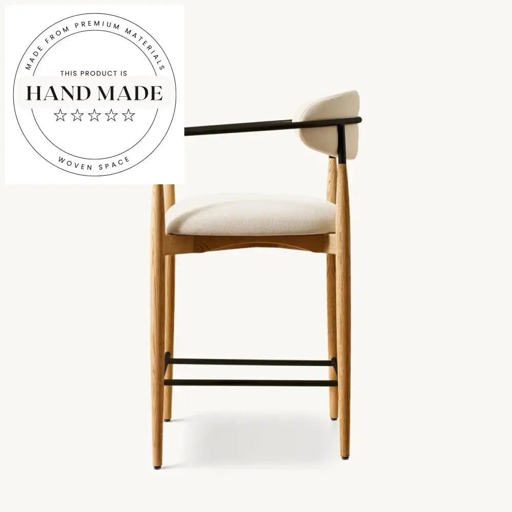 Modern Luxury Solid Wood Swivel Adjustable Bar Stool Dining Chair