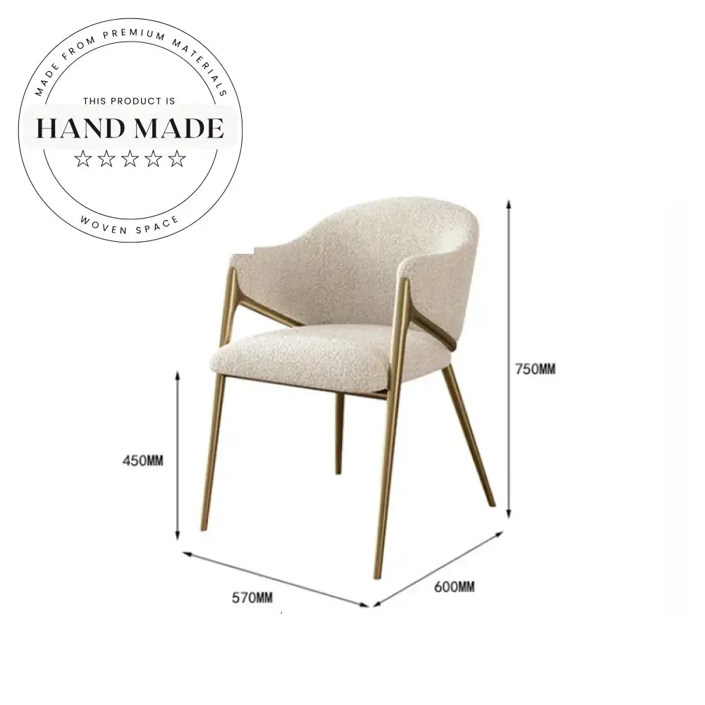 Modern Luxury Stainless Steel Fabric Padded Dining Accent Chair