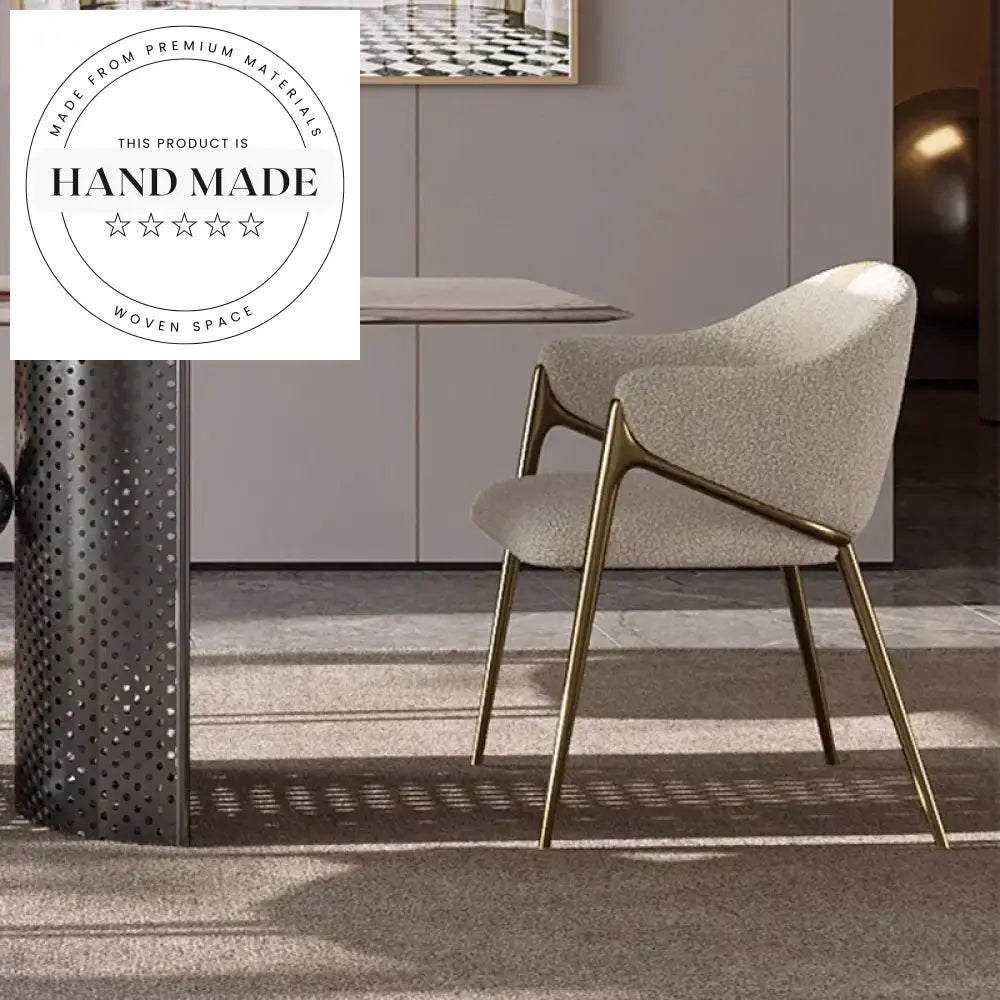 Modern Luxury Stainless Steel Fabric Padded Dining Accent Chair