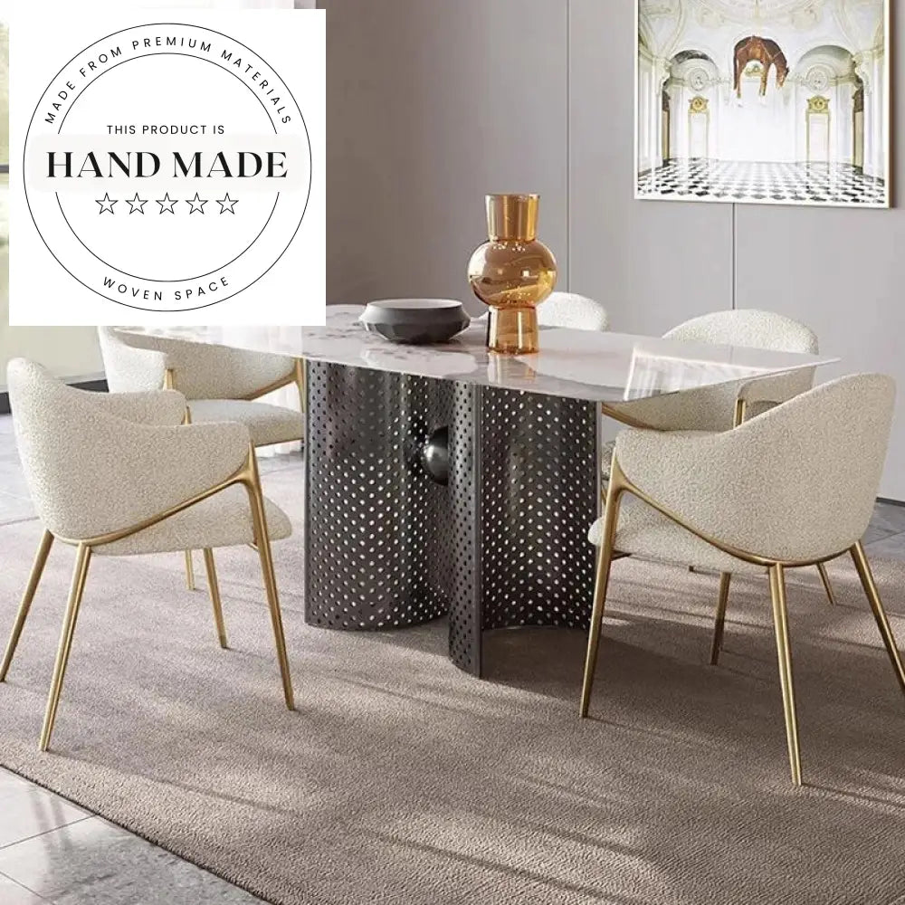 Modern Luxury Stainless Steel Fabric Padded Dining Accent Chair