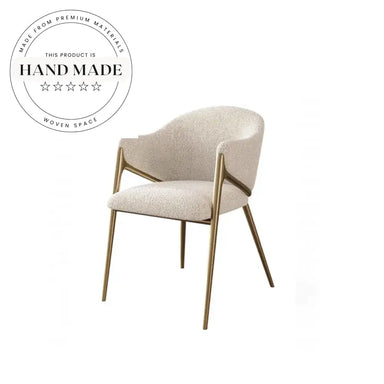 Modern Luxury Stainless Steel Fabric Padded Dining Accent Chair