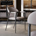 Modern Luxury Stainless Steel Faux Leather Arm Dining Chair