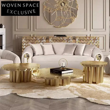 Modern Luxury Stainless Steel Frame Living Room Sofa Center Table