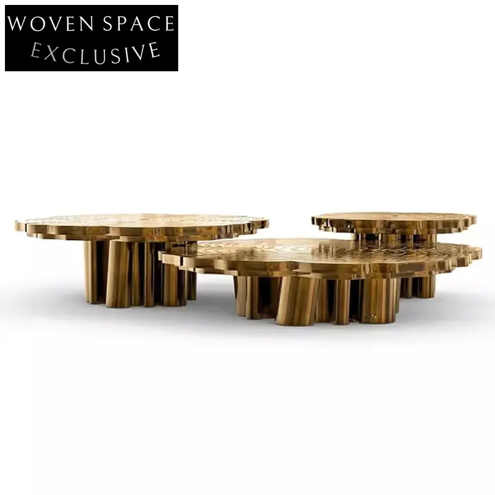 Modern Luxury Stainless Steel Frame Living Room Sofa Center Table