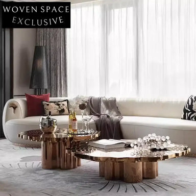 Modern Luxury Stainless Steel Frame Living Room Sofa Center Table