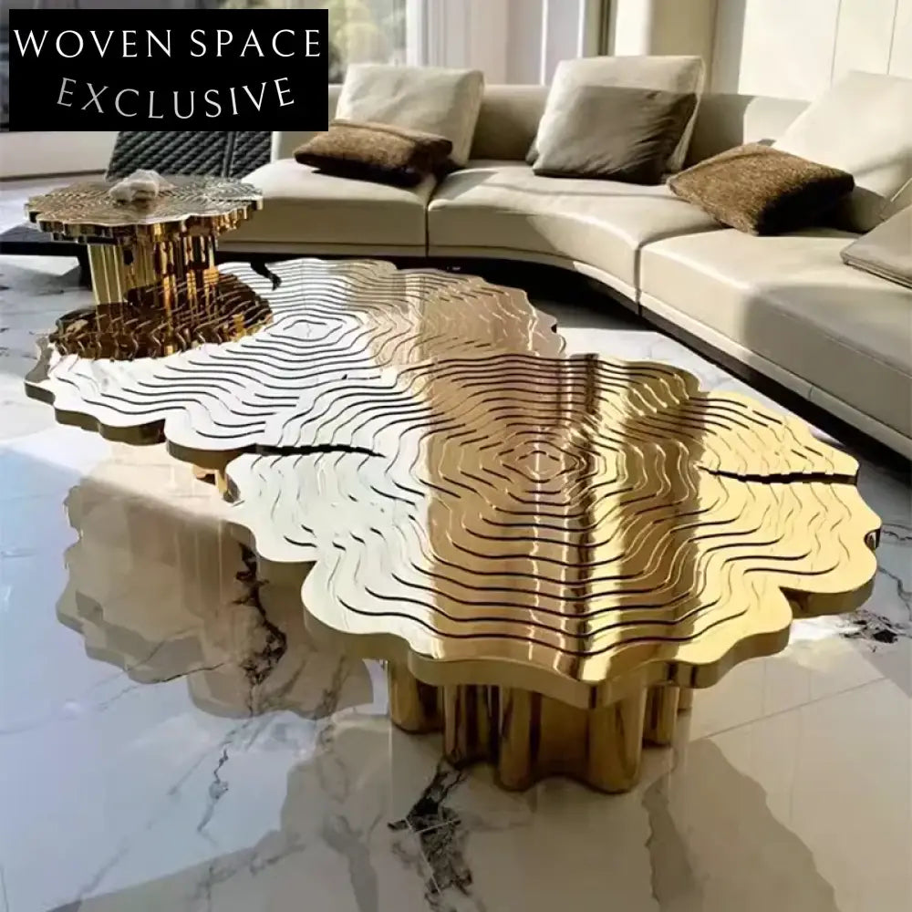 Modern Luxury Stainless Steel Frame Living Room Sofa Center Table