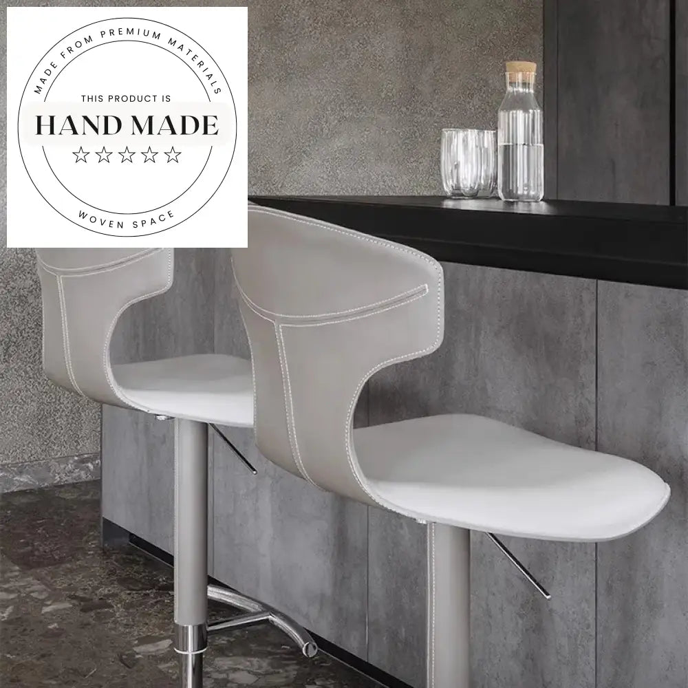 Modern Luxury Stainless Steel Lift Rotating Leather Bar Stool