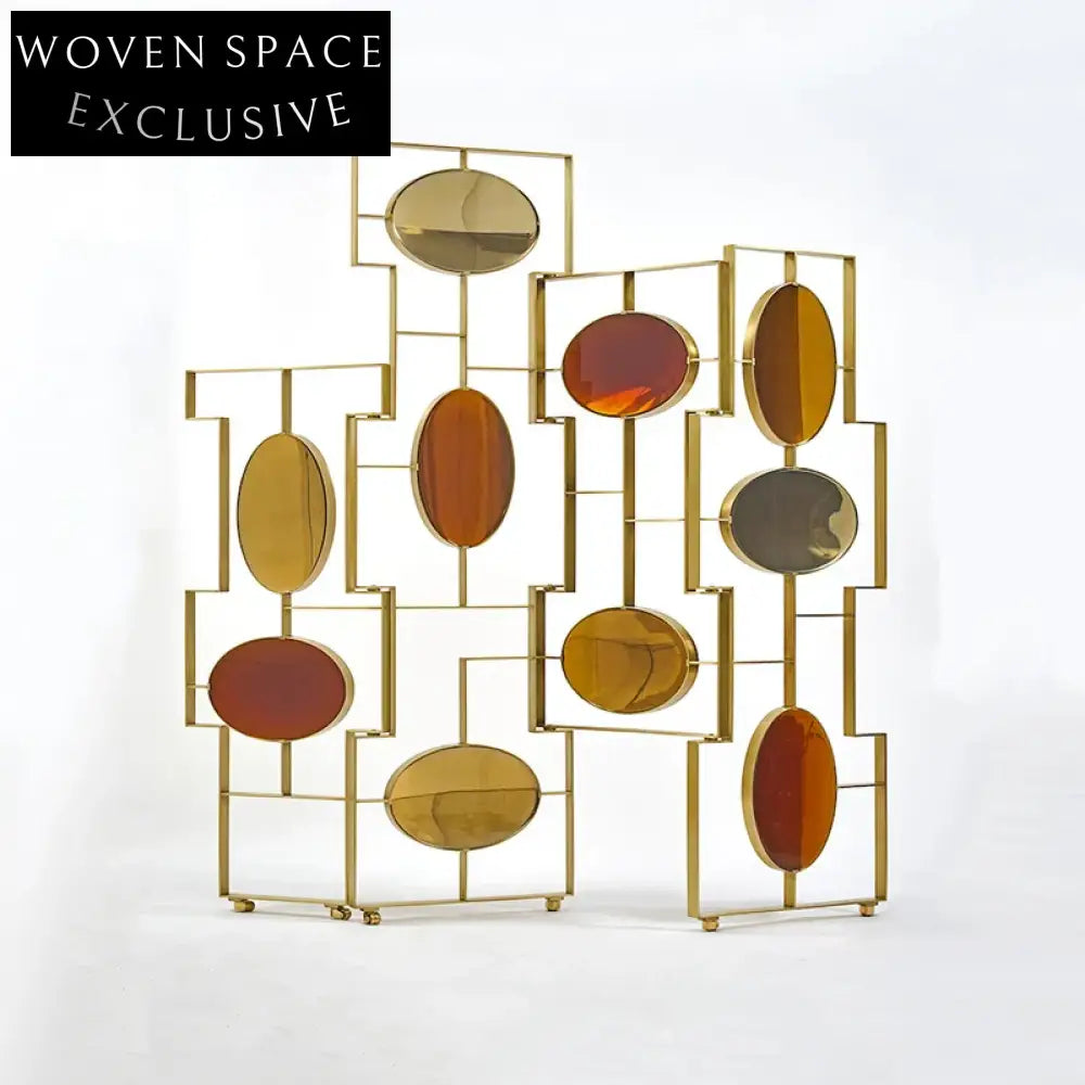 Modern Luxury Stainless Steel Room Divider Wall Partition Entrance Decor Screen