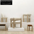 Modern Luxury Suede Upholstered Ash Wood Frame Dining Arm Chair