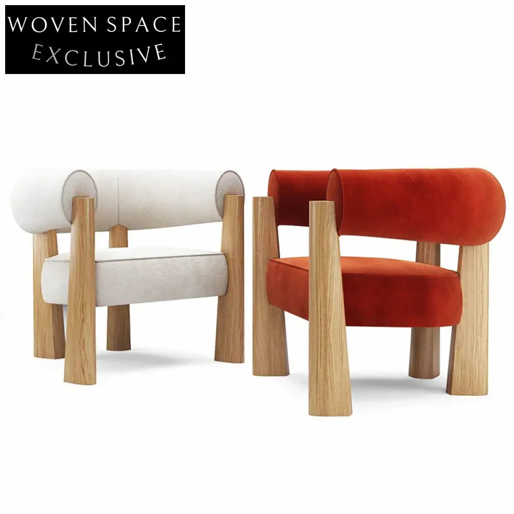 Modern Luxury Suede Upholstered Ash Wood Frame Dining Arm Chair