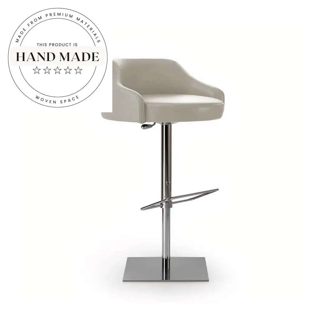 Modern Luxury Swivel Bar Chair with Upholstered Leather, Metal Bar Stool