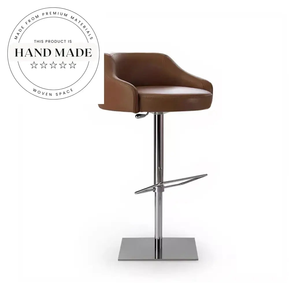 Modern Luxury Swivel Bar Chair with Upholstered Leather, Metal Bar Stool