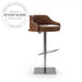 Modern Luxury Swivel Bar Chair with Upholstered Leather, Metal Bar Stool