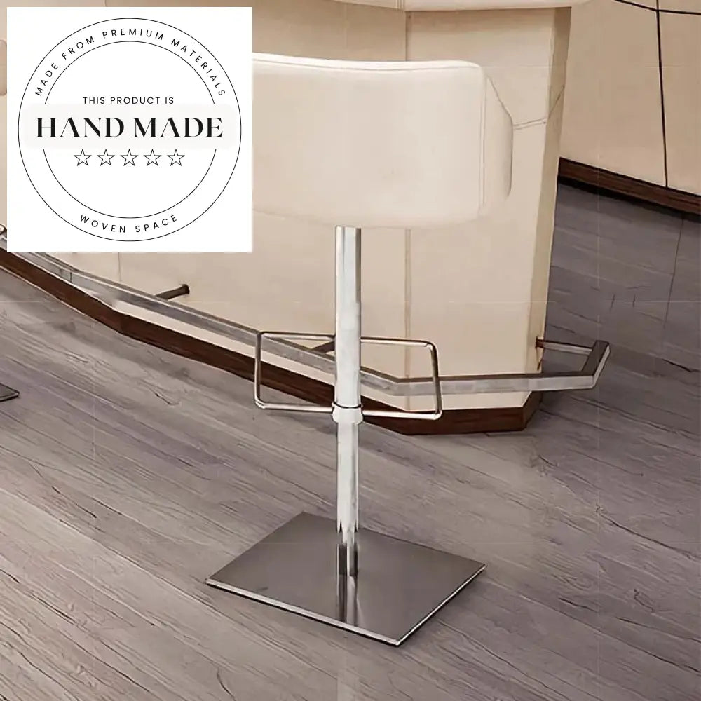 Modern Luxury Swivel Bar Chair with Upholstered Leather, Metal Bar Stool