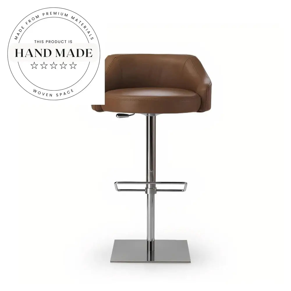 Modern Luxury Swivel Bar Chair with Upholstered Leather, Metal Bar Stool
