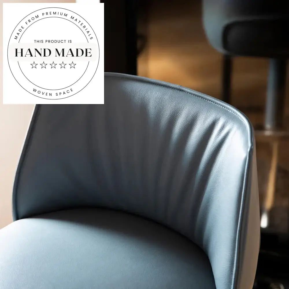 Modern Luxury Swivel Bar Stool, Genuine Leather High-Back Counter Seat