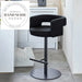 Modern Luxury Swivel Bar Stool, Velvet Upholstered, Metal Frame, Height Adjustable