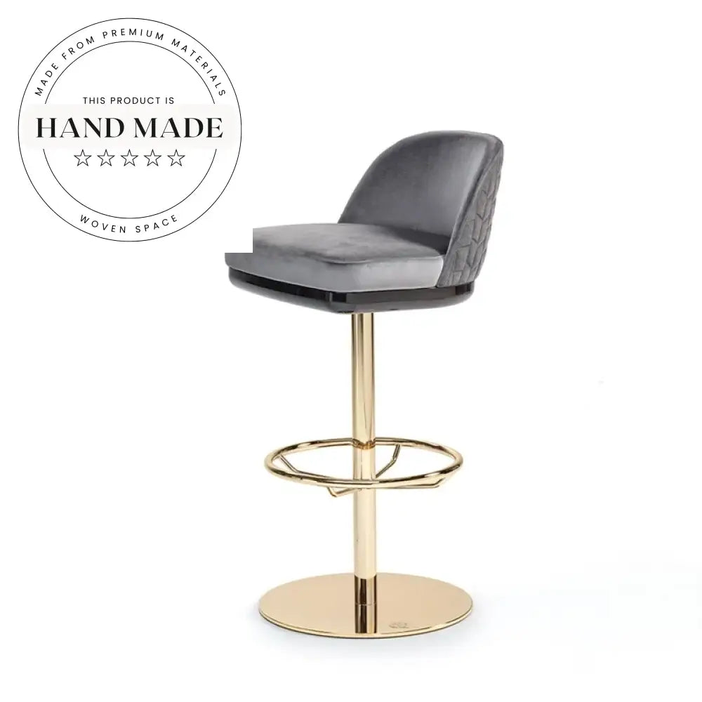 Modern Luxury Swivel Golden Metal High Counter Bar Stool Chair