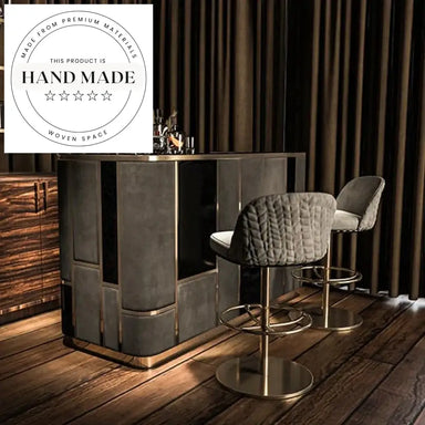 Modern Luxury Swivel Golden Metal High Counter Bar Stool Chair