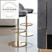 Modern Luxury Swivel Golden Metal High Counter Bar Stool Chair