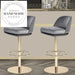 Modern Luxury Swivel Golden Metal High Counter Bar Stool Chair