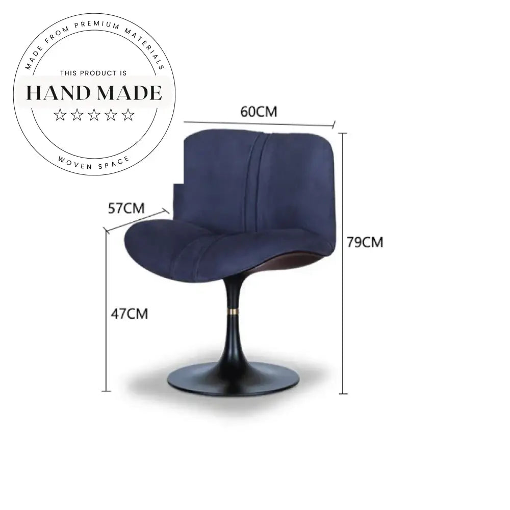 Modern Luxury Swivel Leather and Fabric Alien Back Dining Chair