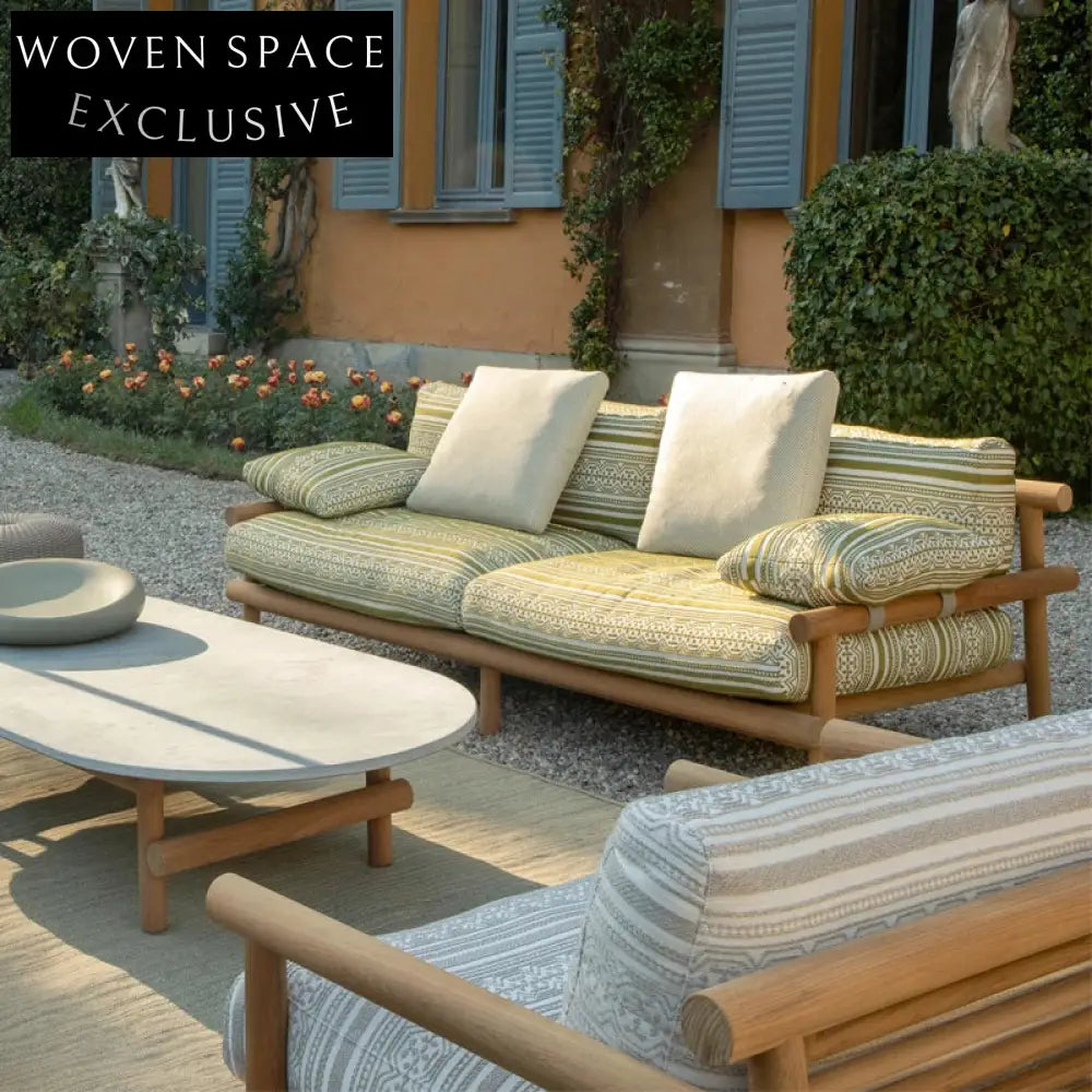 Modern Luxury Teak Wood Outdoor Sofa Set All-Weather Garden Patio Furniture