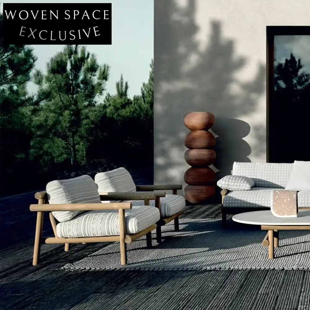 Modern Luxury Teak Wood Outdoor Sofa Set All-Weather Garden Patio Furniture