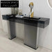 Modern Luxury Tempered Glass Console Table with Stainless Steel Frame for Hallway