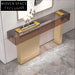 Modern Luxury Tempered Glass Console Table with Stainless Steel Frame for Hallway