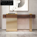 Modern Luxury Tempered Glass Console Table with Stainless Steel Frame for Hallway