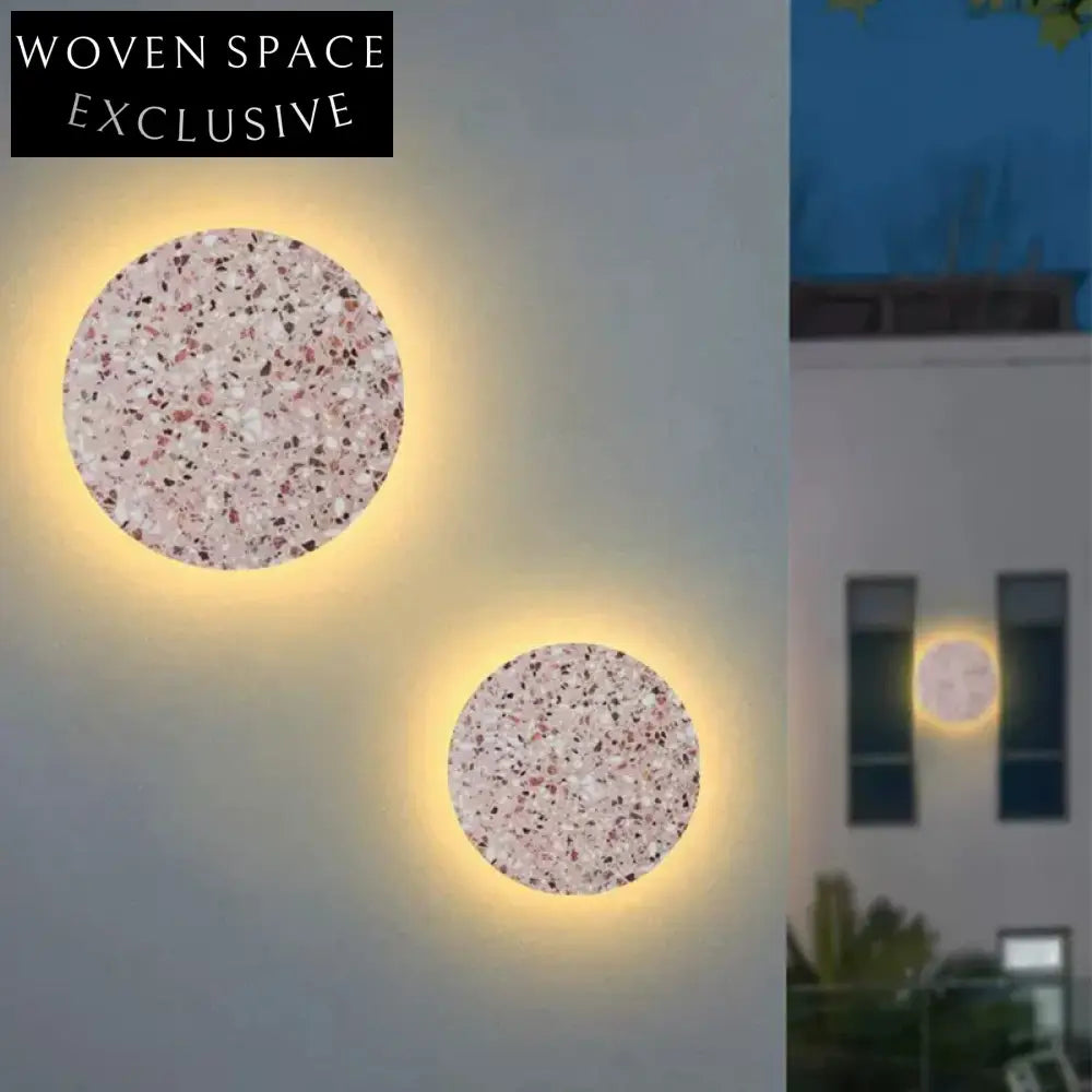 Modern Luxury Terrazzo LED Round Wall Sconce Decorative Indoor Lighting Fixture