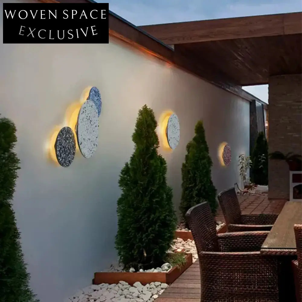 Modern Luxury Terrazzo LED Round Wall Sconce Decorative Indoor Lighting Fixture