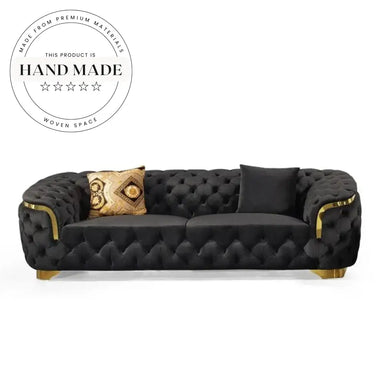 Modern Luxury Tufted Velvet Chesterfield Sofa with Metal Legs