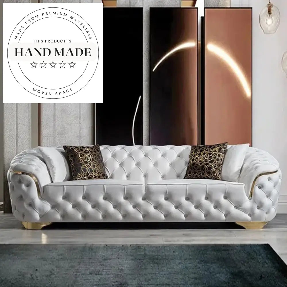 Modern Luxury Tufted Velvet Chesterfield Sofa with Metal Legs
