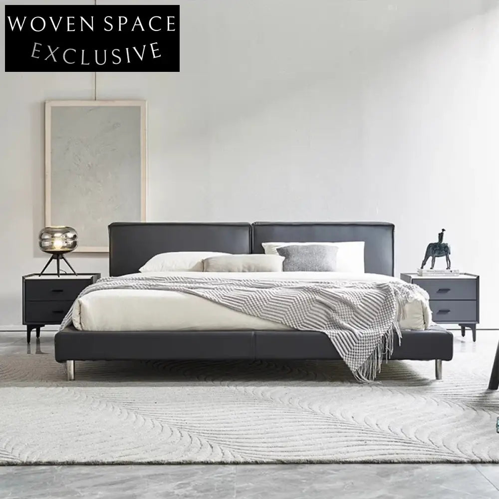 Modern Luxury Upholstered King Bed, Premium Leather Frame for Bedrooms