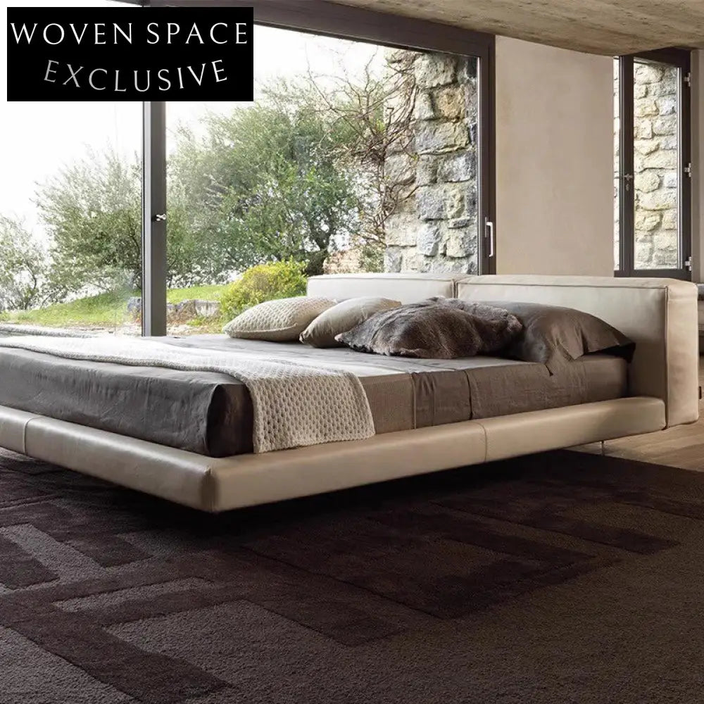 Modern Luxury Upholstered King Bed, Premium Leather Frame for Bedrooms