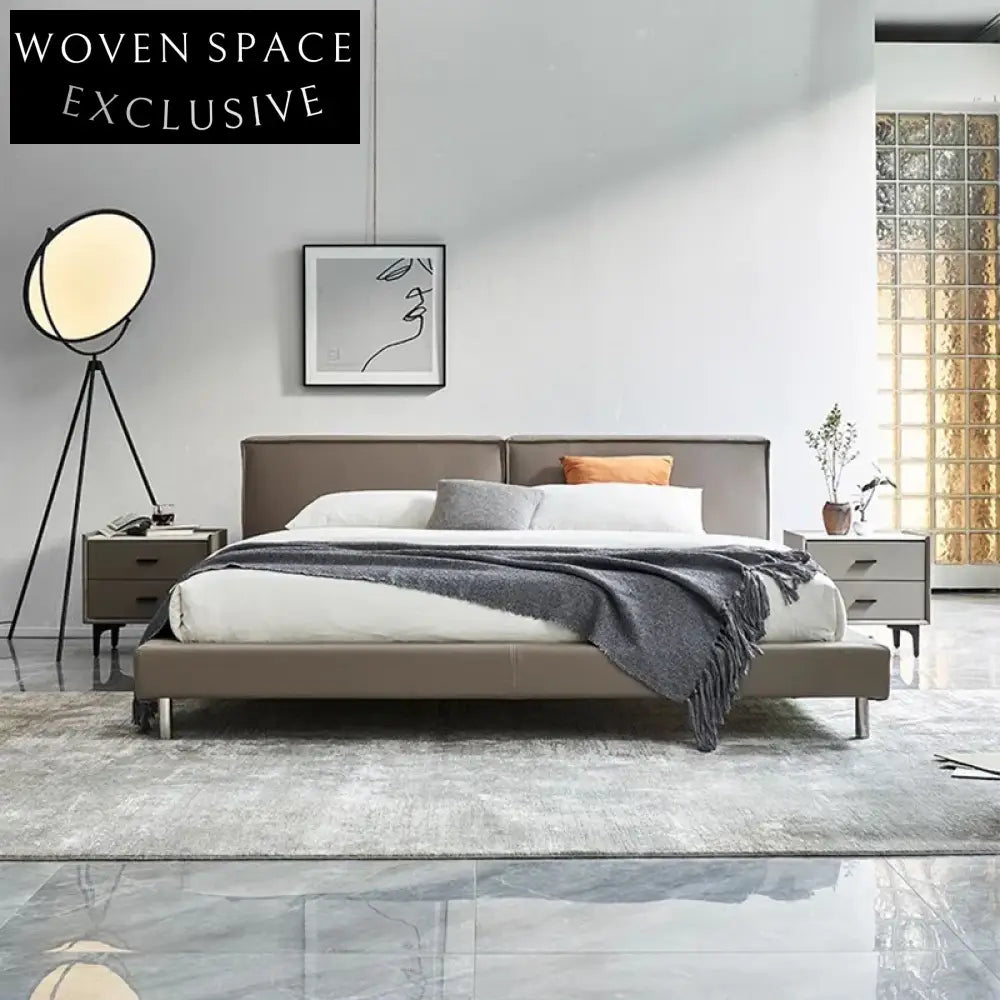 Modern Luxury Upholstered King Bed, Premium Leather Frame for Bedrooms