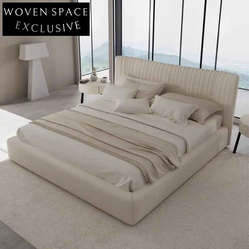 Modern Luxury Upholstered King Size Fabric Bed for Home & Hotel
