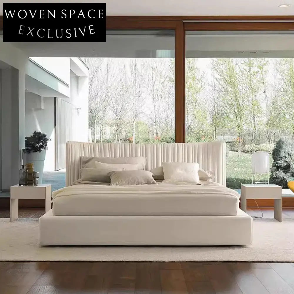 Modern Luxury Upholstered King Size Fabric Bed for Home & Hotel