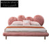 Modern Luxury Upholstered Lamb Wool Fabric King & Queen Bed