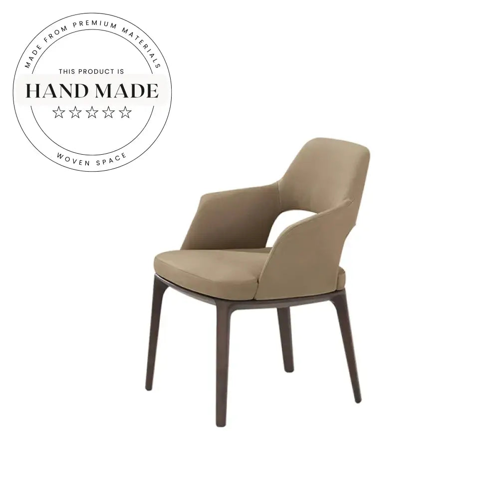 Modern Luxury Upholstered PU Leather Wooden Armchair Dining Chair