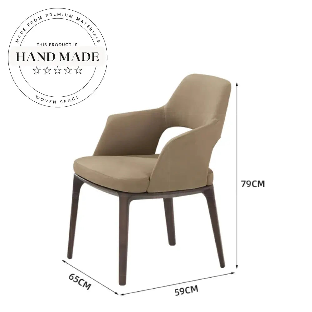 Modern Luxury Upholstered PU Leather Wooden Armchair Dining Chair