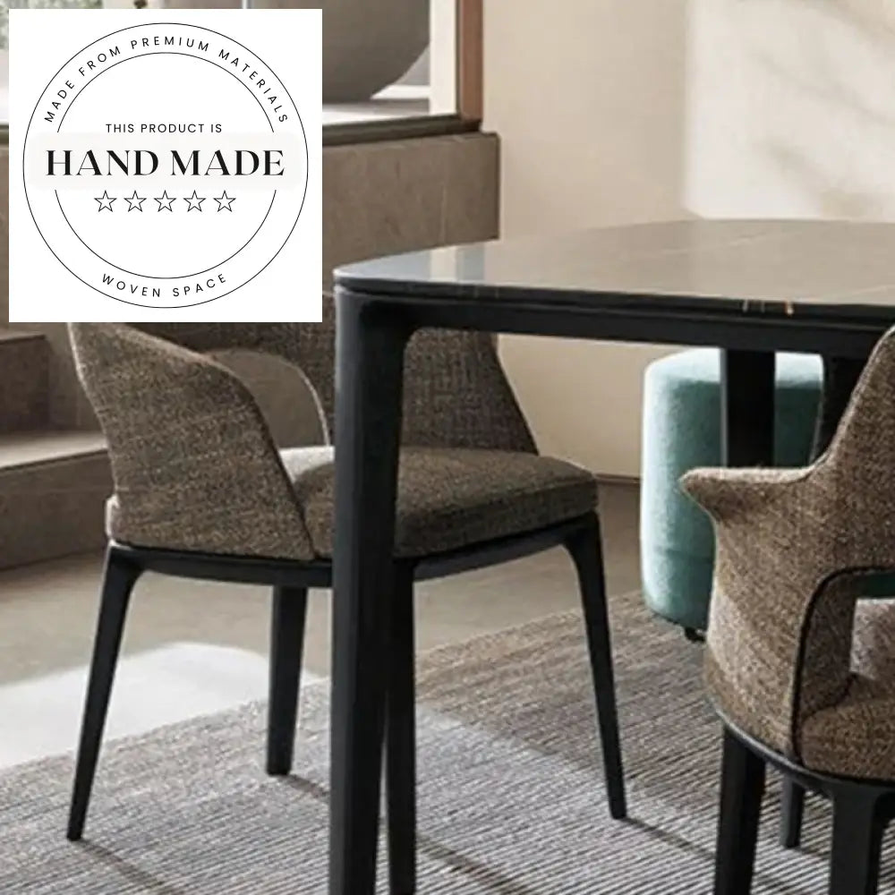 Modern Luxury Upholstered PU Leather Wooden Armchair Dining Chair